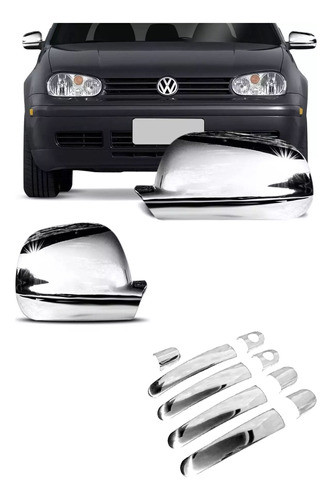 Cubre Manijas Y Cachas Espejo Chico Cromada Vw Bora Golf Mk4 0