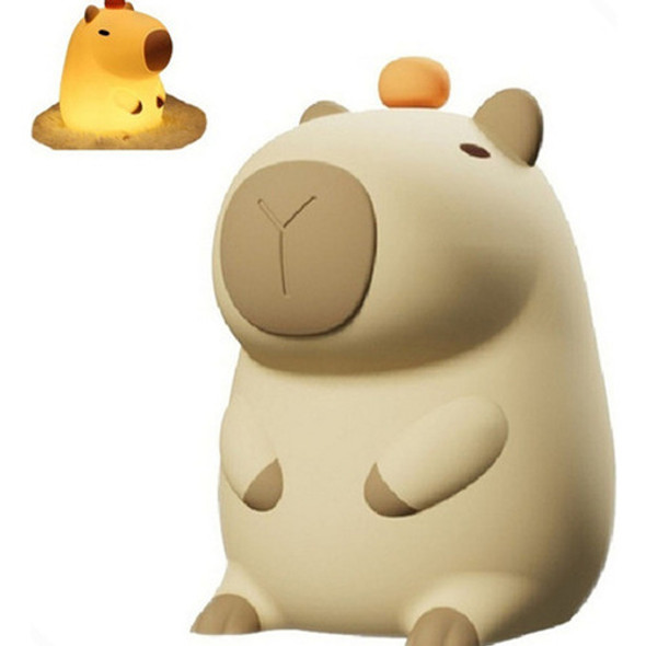Lâmpada Noturna De Silicone Capivara Com Controle De Toque 0