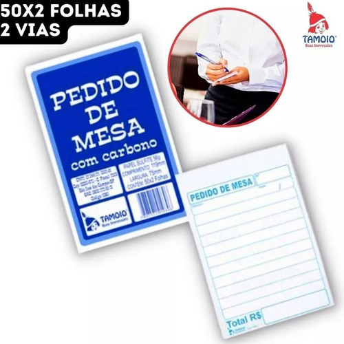 100 - Blocos Comanda Pedido De Mesa Atacado 5000 - Folhas 1