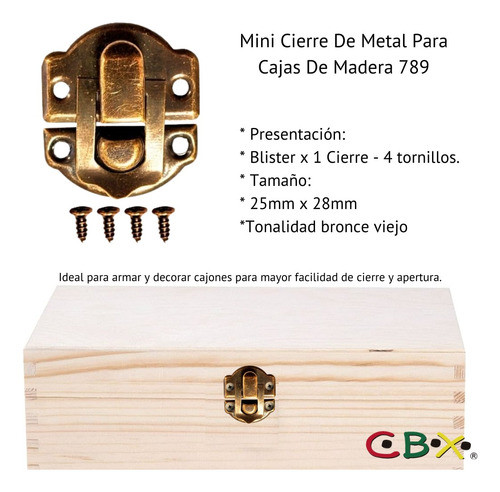 Herrajes Cierre De Metal 25x28 Para Cajas De Madera 789 1