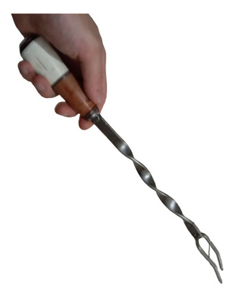 Tenedor Parrillero Para Cuchillo Artesanal Retorcido 36cm 1