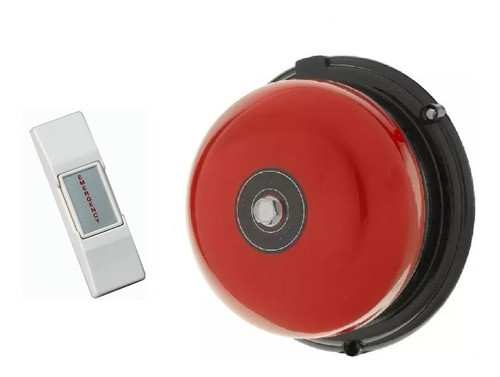 Campana De Alarma Exterior Interior + Pulsador Energia 220v 0