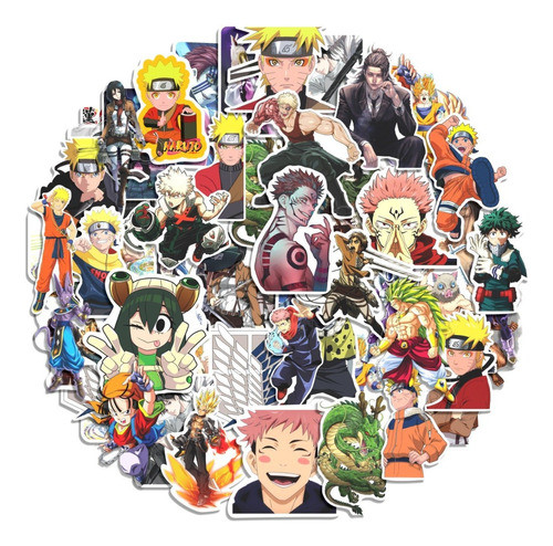 Stickers Autoadhesivo Surtido X20 Anime Dbz-demon Slayer-jjk 0