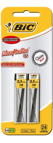 Grafite Fino Bic Minas Grafites Hb 0,5mm Cartela 24 Un 13535 0