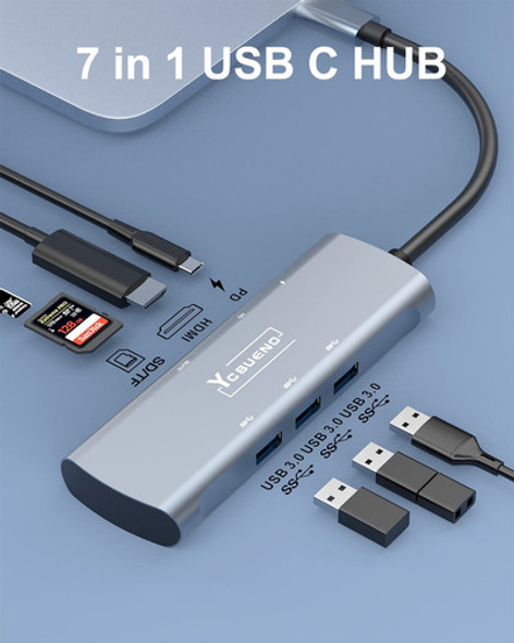 Ycbueno Hub Usb C, Concentradores Usb 7 En 1 Con Hdmi 4k, 3 1