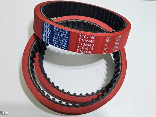 Correia De Arraste 25 T10 630 C/ Revest. Vermelho 2 Pares 0
