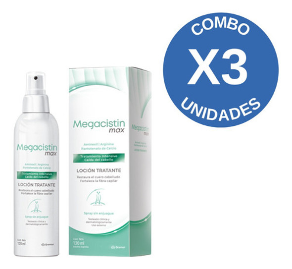 Combo X3 Megacistin Max Loción Anticaida 120 Ml 1 Combo X3 Megacistin Max Loción Anticaida 120 Ml 1