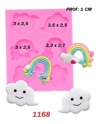 # Molde De Silicona  - Arcoiris + Nubes    (1168) 1