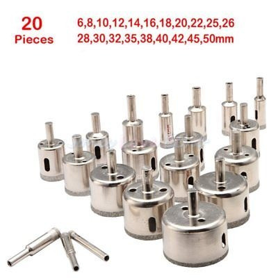 20 Pc 6-50mm Herramienta De Diamante Duro Taladro Broca Aguj 0
