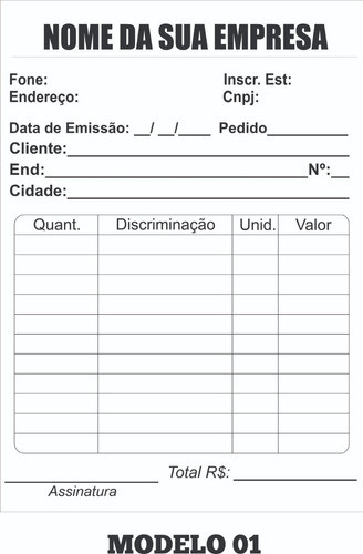 Talão De Pedido Personalizado  20 Blocos 14x21 0