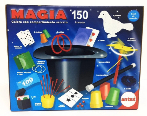 Juego De Magia Con 150 Trucos Con Galera - Antex Original 1