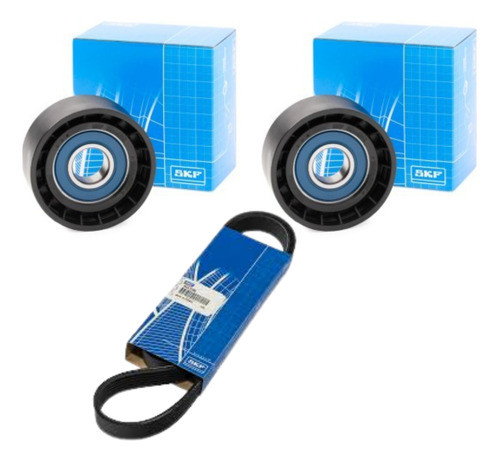 Kit Poleas + Correa Poli V Skf Symbol Sandero 1.6 K4m 0