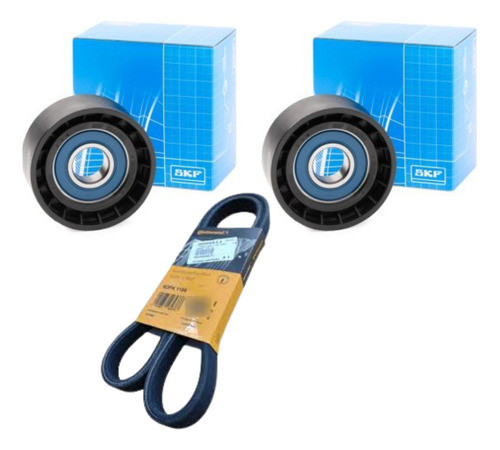 Kit Poleas + Correa Poli V Skf Symbol Sandero 1.6 K4m 1