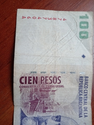 Billete $ 100  Convertibles 2° Diseño Circulado Aceptable 1