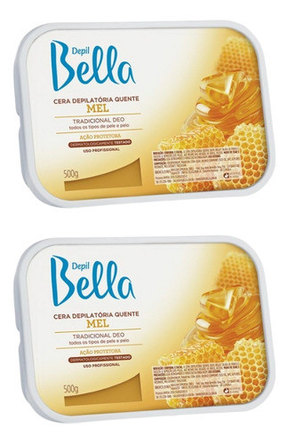 Depilatorio Depil Bella Cera 500g Mel - Kit C/ 2un 0