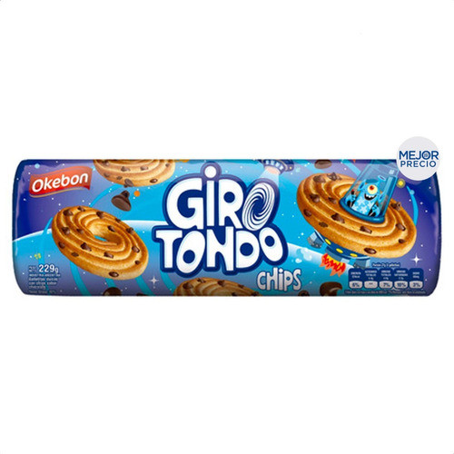 Caja Galletitas Okebon Girotondo Vainilla Con Chips Pack 1
