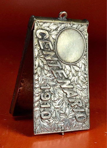 Rarísima Cajita | Colgante Del Centenario | 1910 | Plata | Miniatura 1