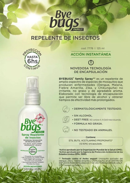 Pack Spray Repelente De Insectos Byebugs 125ml  6 Unidades 1