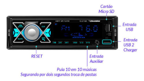 Auto Radio Fm Mp3 Usb Bt Atende Chamadas Controle 1