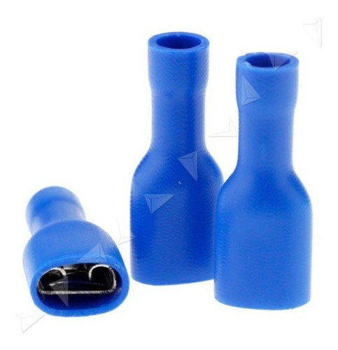 100 X Azul Aislado Hembra De Horquilla Eléctrica Conector Te 1