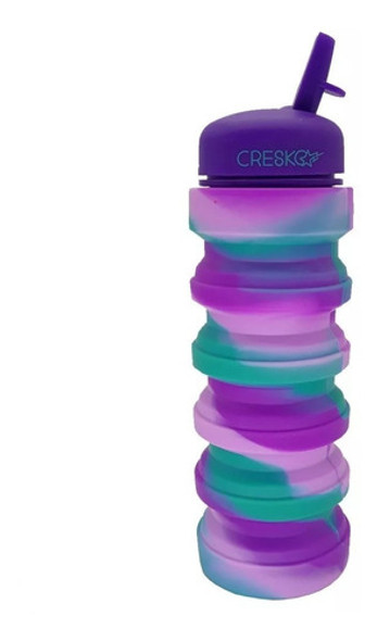 Botella De Silicona Plegable Pico 500ml Violeta Cresko Ck005 0