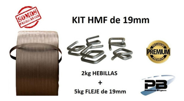 Ecokit Hmf 19mm (fleje Suncho Plástico + Hebilla Metálica). 1