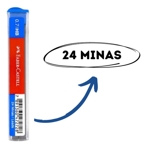 Grafite 0,7mm  Hb Contém 03 Tubos Com/24 Grafites Cd- Faber 1