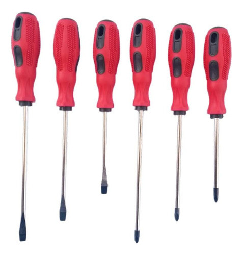 Set Juego X6 Destornilladores Philips Y Planomango De Goma 0