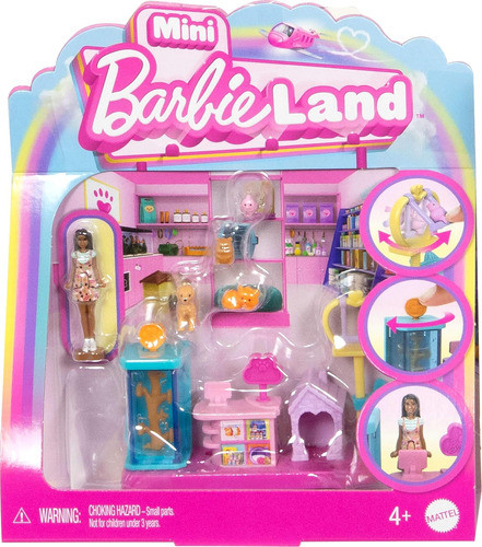 Juego Con Muñeca Mini Barbie De 38 Cm Y Casita Para Mascotas 0