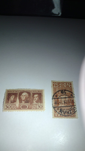 Polonia Estampillas Lote Dos Usadas 1928 Y 1932.hermosas 0