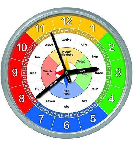 Reloj De Pared Educativo - Reloj De Enseñanza De Tiempo De M 0