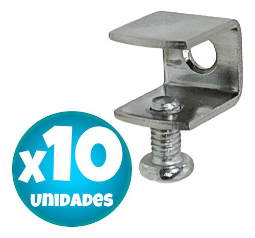 Soporte U Para Estante Vidrio 3 A 8 Mm Acero Inoxidable X10 0