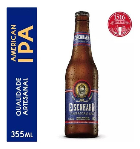 Pack Cerv Eisenbahn American Ipa Puromalte 6 Longneck 355ml 1