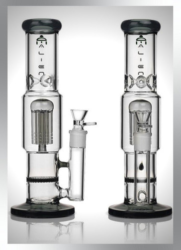 Alien Bong De Vidrio 2 Percoladores Diferentes Premium 0