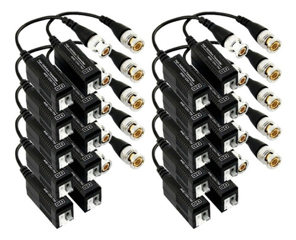 Kit 100 Pares Vídeo Balun Ahd/hdcvi/hdtvi Cftv Engate Rápido 0