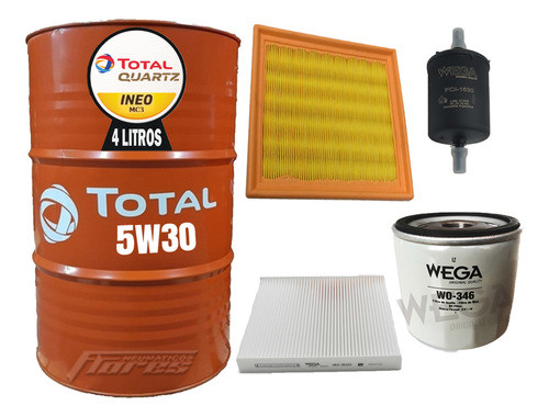 Cambio De Aceite 5w30 4l + Kit Filtros Vw Gol Trend 1.6 Msi 0