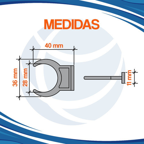 Clip Plástico Para Zócalo De Aluminio Negro Enganche X4 Uni 1