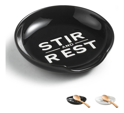 Cuchara Para Estufa De 13 Cm, Decoración Rústica, Negro Y Bl 0