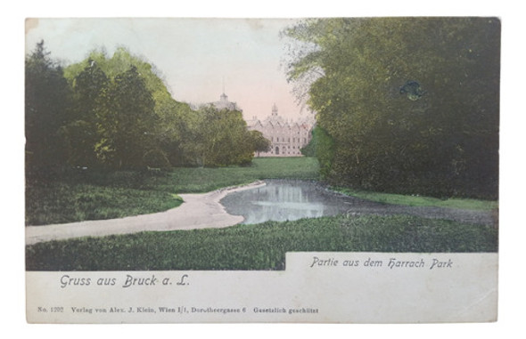 Austria Gruss Aus Bruck A. L. Partie Aus Harrach Park 1925 0