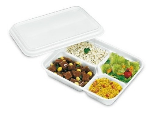 Bandeja Isopor Marmitex Mo100-4 4 Divisória 30unid 0