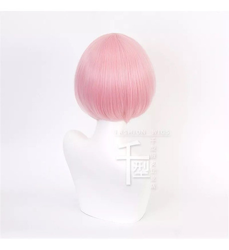 Peluca Rosa Rem Ram Anime Cosplay Kanekalon + Red Regalo! 1