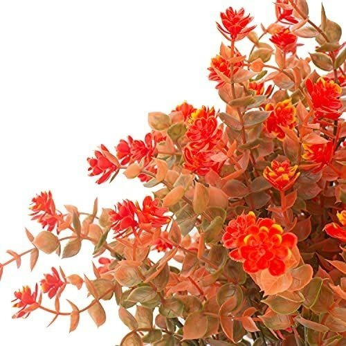 Flores Artificiales Para Exterior 10 Paquetes Naranja Otoñal 1