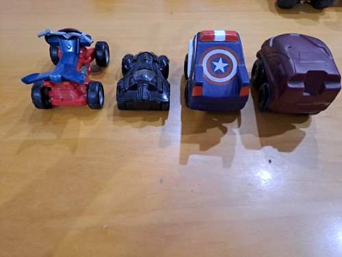 Lote 3 Autos Superheroes Y Moto Spiderman 1