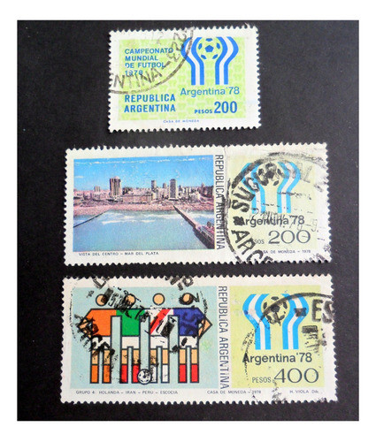 Argentina Mundial 1978 : Serie X 3 Estampillas Ex 0