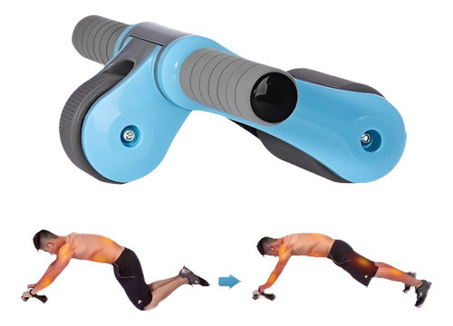 Portable Ab Rodillo Plegable Ejercicio Mudo Dos Ruedas Abdom 0