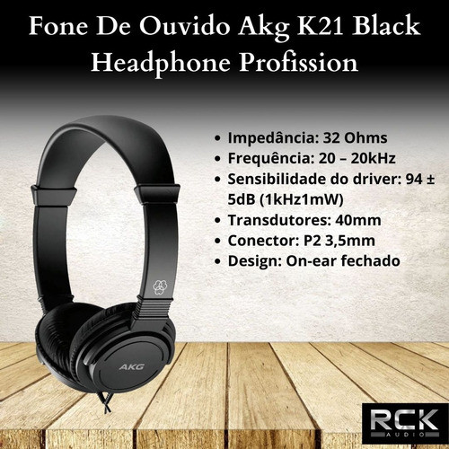 Kit Com 5 Fones De Ouvido Akg K21 Profissional Headphone 1