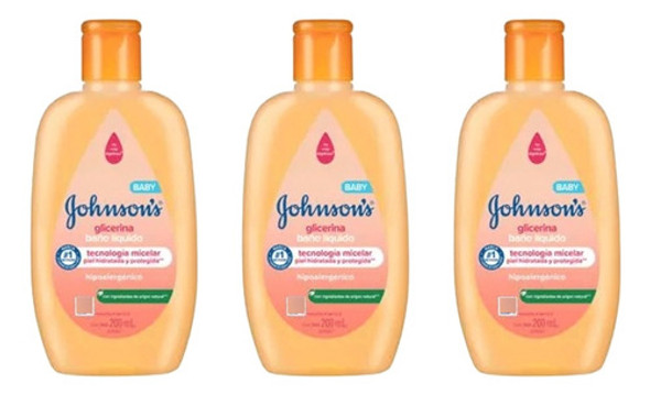 Johnsons Baby Baño Liquido Glicerina Hipoalergenico X3un 1 Johnsons Baby Baño Liquido Glicerina Hipoalergenico X3un 1