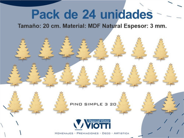 Adornos Navideños Fibrofacil Pino Pack De 24 U 1