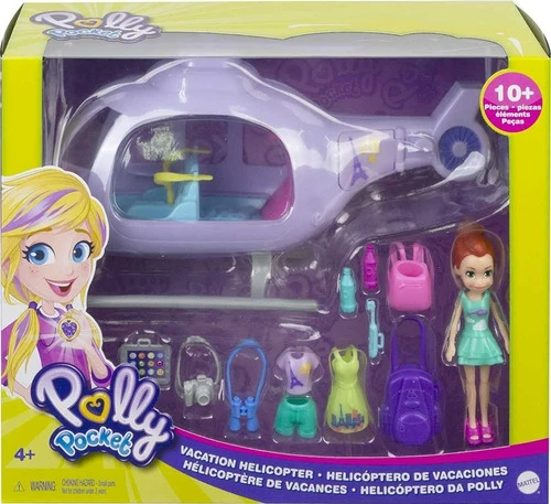 Muñeca Polly Pocket Con Helicoptero De Vacaciones Mattel 0