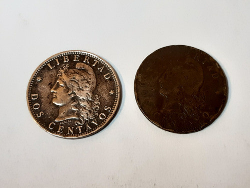 Monedas Argentinas De Dos Centavos 84 Y 90 Colección 0